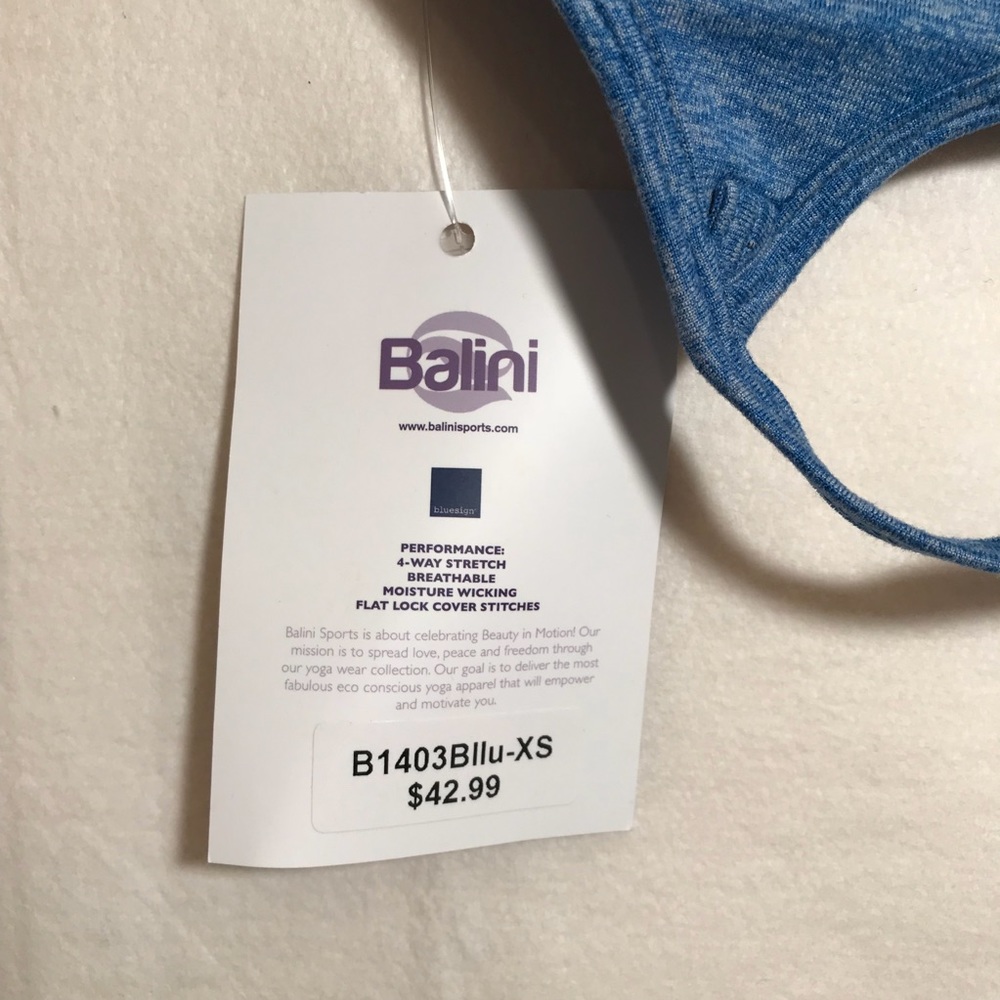 Balini Brand NEW Blue Color Tiffany Style Bra Size XS (32”) New with Tags - Picture 5 of 6
